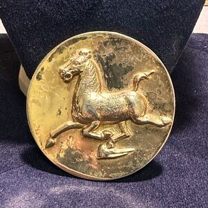 Vtg: signed 1974 ALVA MUSEUM Replica Chinese Flying Horse of Gansu Belt Buckle